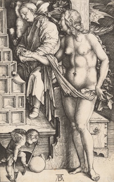 The Dream of the Doctor Temptation of the Idling, 14981499. av Albrecht Dürer