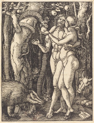 Menneskets fall, sannsynligvis ca. 15091510. av Albrecht Dürer