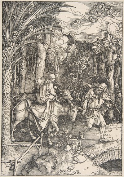 The Flight into Egypt, fra The Life of the Virgin, Latin Edition, 1511, 1511. av Albrecht Dürer