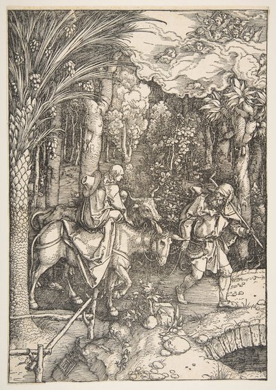The Flight into Egypt, fra The Life of the Virgin, fra Latin Edition, 1511. av Albrecht Dürer