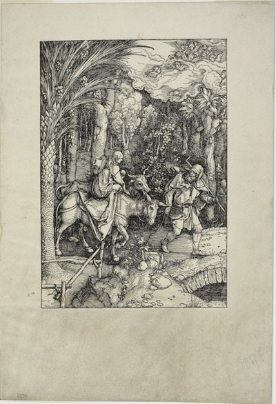 Flukten til Egypt, fra Jomfruens liv av Albrecht Dürer