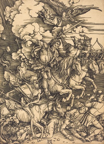 De fire ryttere, sannsynligvis ca. 14961498. av Albrecht Dürer