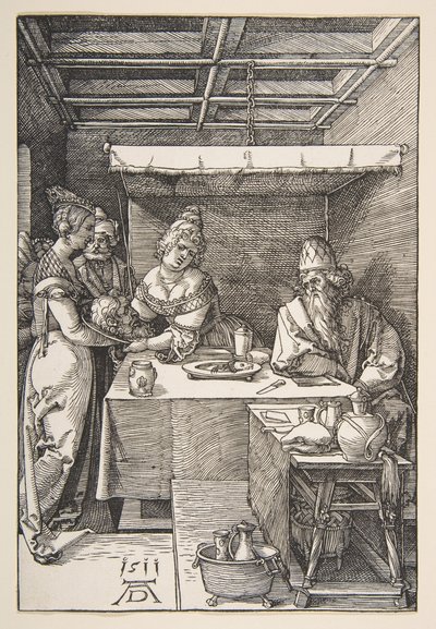 Hodet til døperen Johannes brakt til Herodes.n.d. av Albrecht Dürer