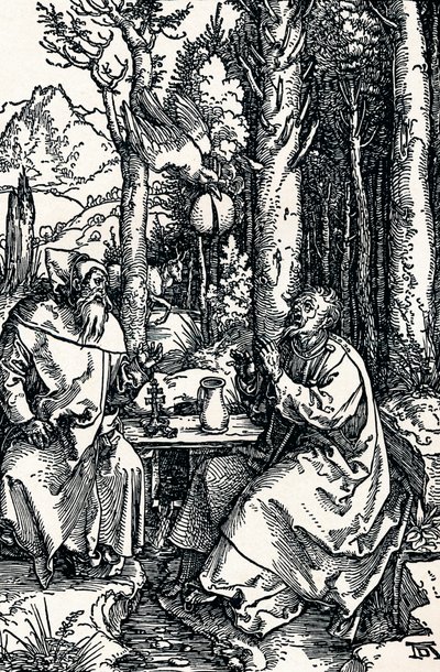 Eremittene St Anthony og St Paul, 1504 1906 av Albrecht Dürer