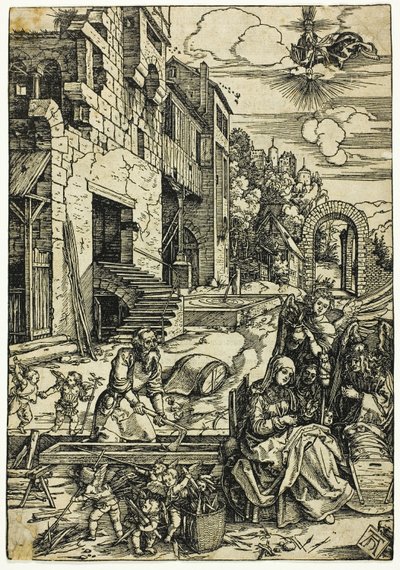 Den hellige familie i Egypt, fra The Life of the Virgin av Albrecht Dürer