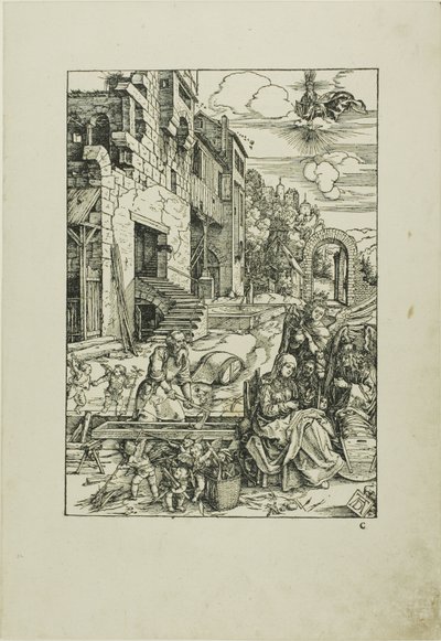 Den hellige familie i Egypt, fra The Life of the Virgin av Albrecht Dürer