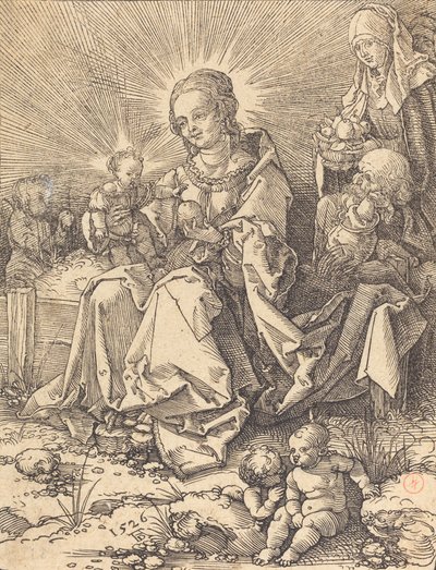 Den hellige familie på en gressbenk, 1526. av Albrecht Dürer