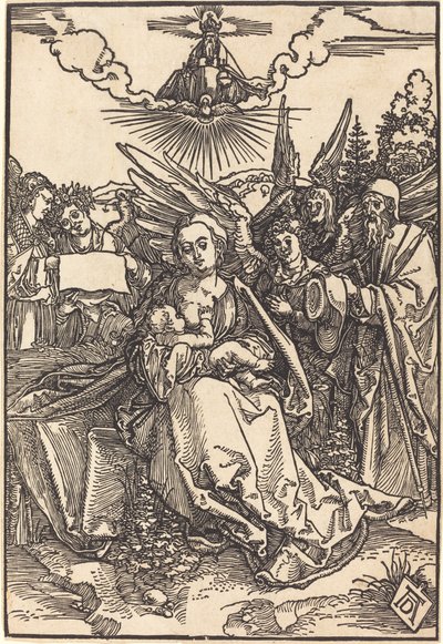Den hellige familie med fem engler av Albrecht Dürer