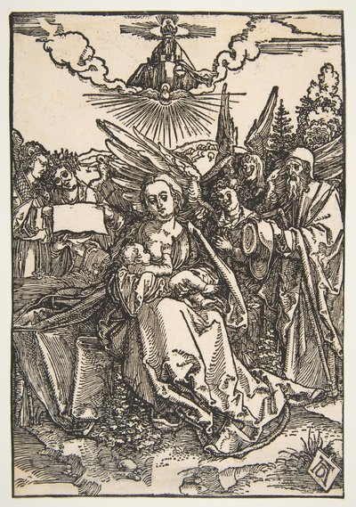 Den hellige familie med fem engler, ca. 1503. av Albrecht Dürer