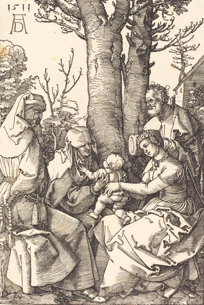 Den hellige familie med Joachim og Anne under et tre, 1511. av Albrecht Dürer