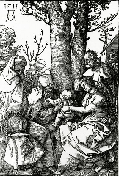 Den hellige familie med St. Anne og St. Joachim, 1511 (tresnitt) av Albrecht Dürer