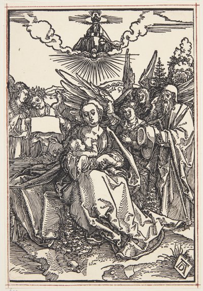 Den hellige familie med fem engler av Albrecht Dürer
