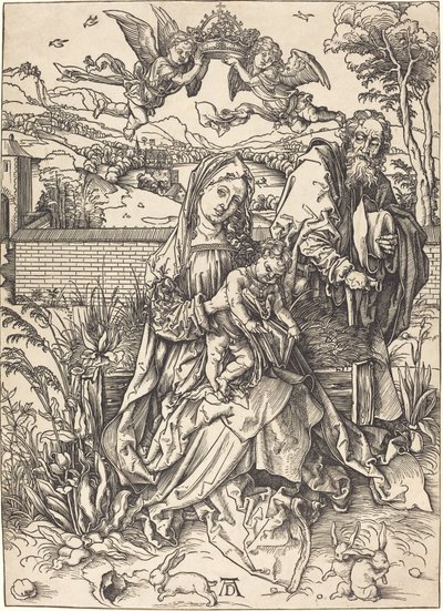 Den hellige familie med de tre harene av Albrecht Dürer