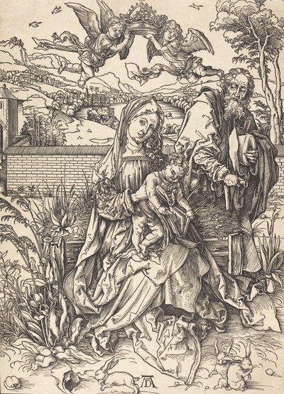 Den hellige familie med de tre harene, ca. 14971498. av Albrecht Dürer