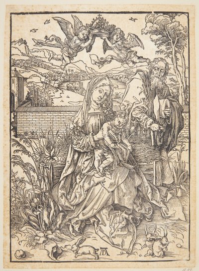 Den hellige familie med tre harer av Albrecht Dürer