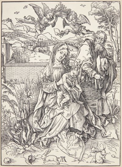 Den hellige familie med tre harer av Albrecht Dürer