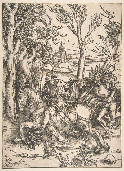 Ridderen og våpenmannen.n.d. av Albrecht Dürer