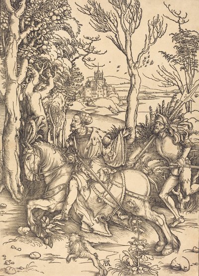 Ridderen til hest og Lansquenet, ca. 14961497. av Albrecht Dürer