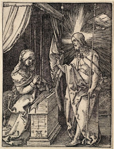Den lille pasjonen: Kristus viser seg for sin mor av Albrecht Dürer