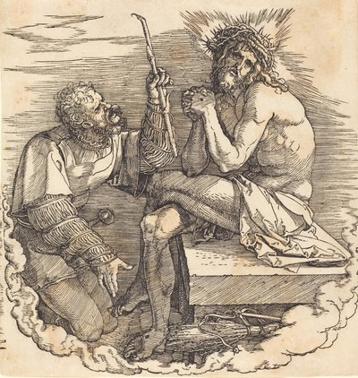 The Man of Sorrows hånet av en soldat, sannsynligvis 1511. av Albrecht Dürer