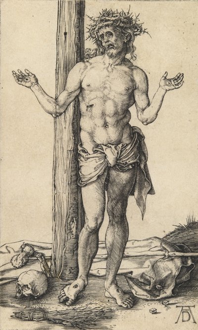 Sorgens mann med utstrakte armer, ca. 1500. av Albrecht Dürer