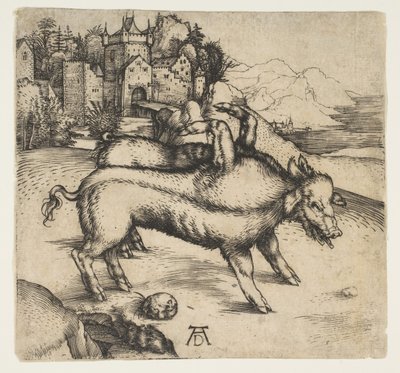 Den monstrøse grisen fra Landser, ca. 1496. av Albrecht Dürer