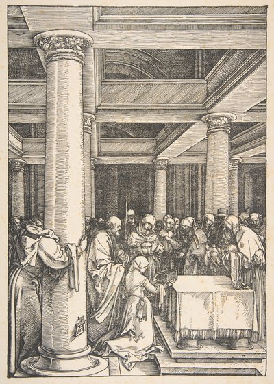 Presentasjonen i tempelet, fra Jomfruens liv, ca. 1505. av Albrecht Dürer