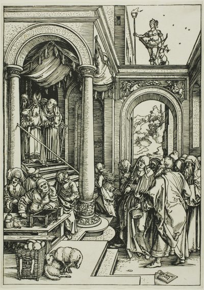 Presentasjonen av jomfruen i tempelet, fra Jomfruens liv av Albrecht Dürer
