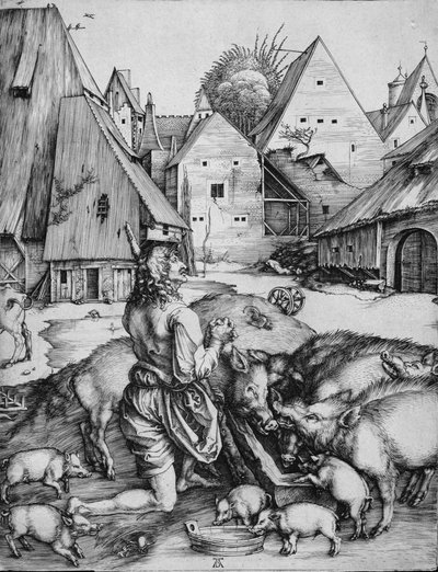 Den fortapte sønnen blant svinene av Albrecht Dürer