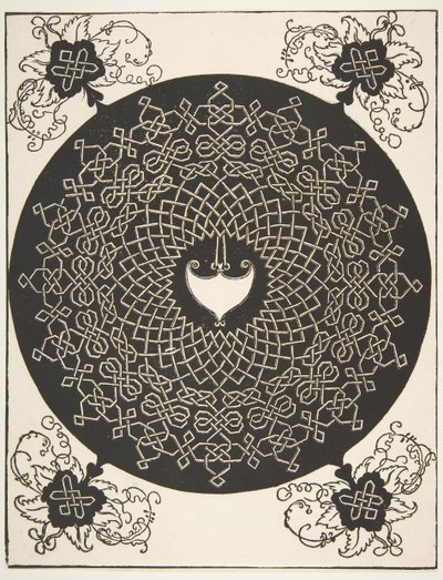 "Den andre knuten". Interlaced Roundel med et Amazon-skjold i midten, 1521 før. av Albrecht Dürer