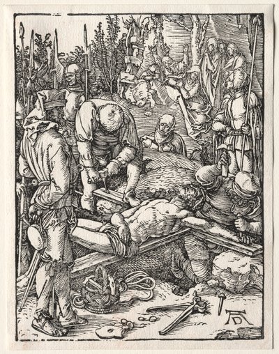 Den lille lidenskapen: Kristus blir naglet til korset av Albrecht Dürer