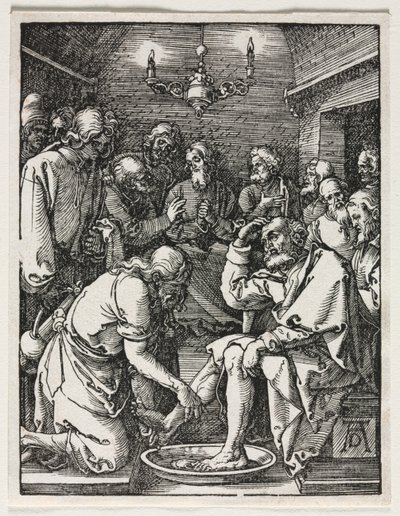 Den lille lidenskapen: Kristus vasker St. Peters føtter av Albrecht Dürer