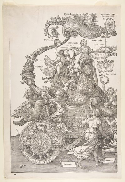 The Triumphal Chariot of Maximilian I The Great Tri..., antagelig ferdig ca. 1518, publisert 1522. av Albrecht Dürer