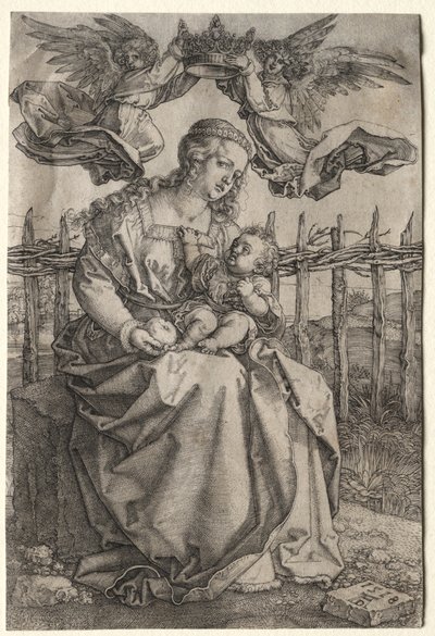 Jomfruen kronet av to engler, 1518. av Albrecht Dürer