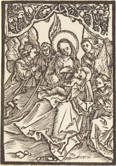 Jomfruen som ammer Kristusbarnet med fire engler av Albrecht Dürer