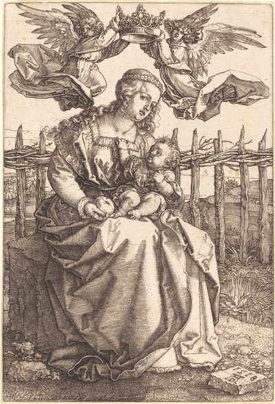 Jomfruen og barnet kronet av to engler av Albrecht Dürer