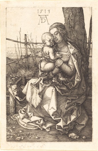 Jomfruen og barnet sitter ved et tre av Albrecht Dürer