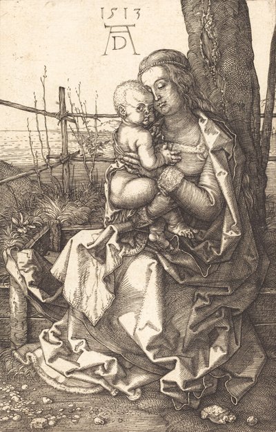 Jomfruen og barnet sittende ved et tre, 1513. av Albrecht Dürer