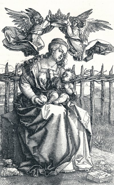 Jomfruen og barnet kronet av to engler, 1518, 1906 av Albrecht Dürer