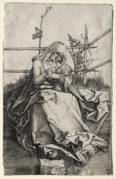 Jomfruen og barnet på en gresskledd benk, 1503. av Albrecht Dürer