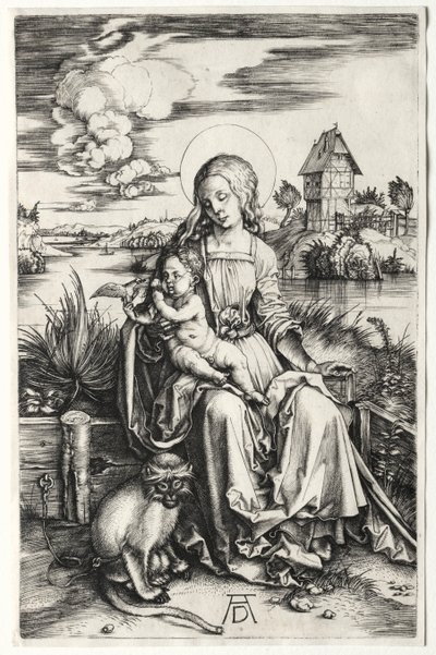 Jomfruen og barnet med en ape av Albrecht Dürer