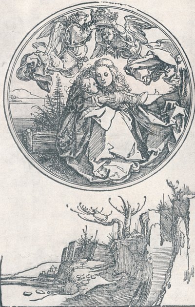 Jomfruen kronet av to engler, c1515 1906. av Albrecht Dürer