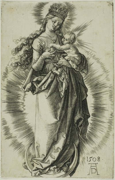 Jomfruen på halvmånen med en krone av stjerner av Albrecht Dürer