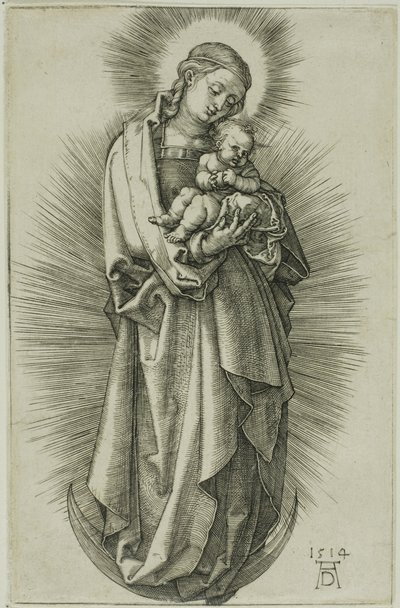 Jomfruen på halvmånen med et diadem av Albrecht Dürer