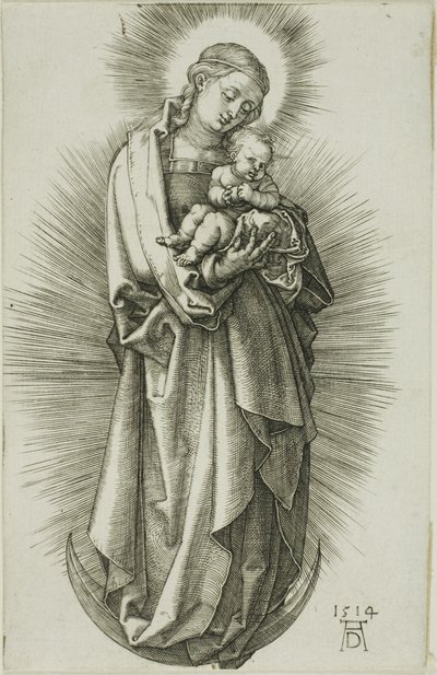 Jomfruen på halvmånen med et diadem av Albrecht Dürer