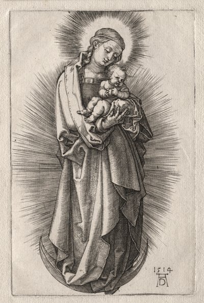Jomfruen med hårbånd på en halvmåne, 1508. av Albrecht Dürer