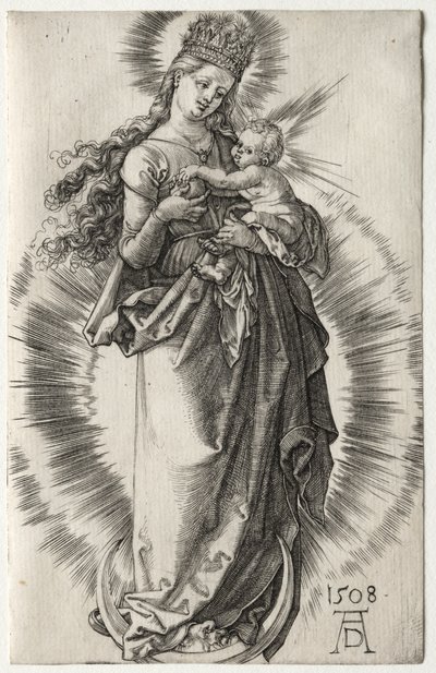 Jomfruen med en stjernekrone, 1508. av Albrecht Dürer