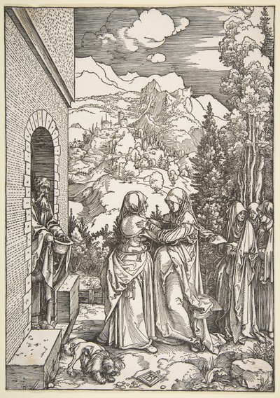 Marias besøk hos Elisabet, fra «Jomfru Marias liv» av Albrecht Dürer