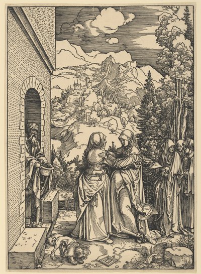 Marias besøk hos Elisabet, fra Jomfru Marias liv av Albrecht Dürer