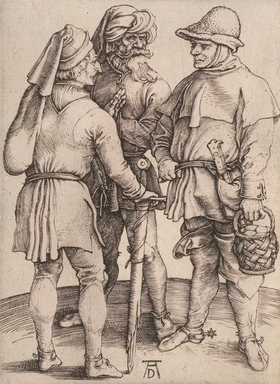 Tre bønder i samtale, 1497-1498. av Albrecht Dürer